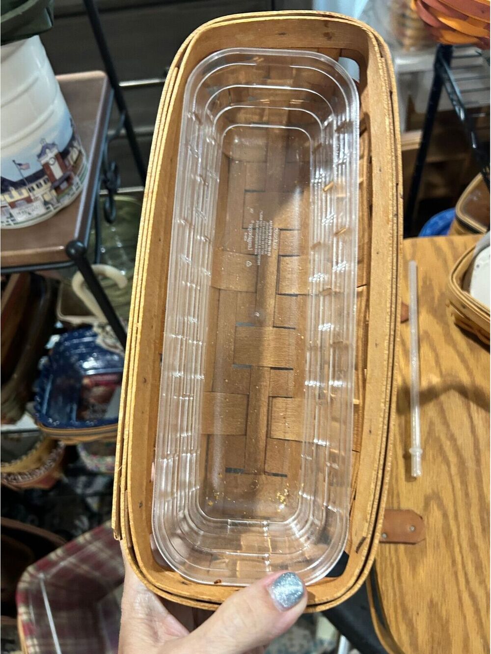 Longaberger cracker basket with heavy duty protector